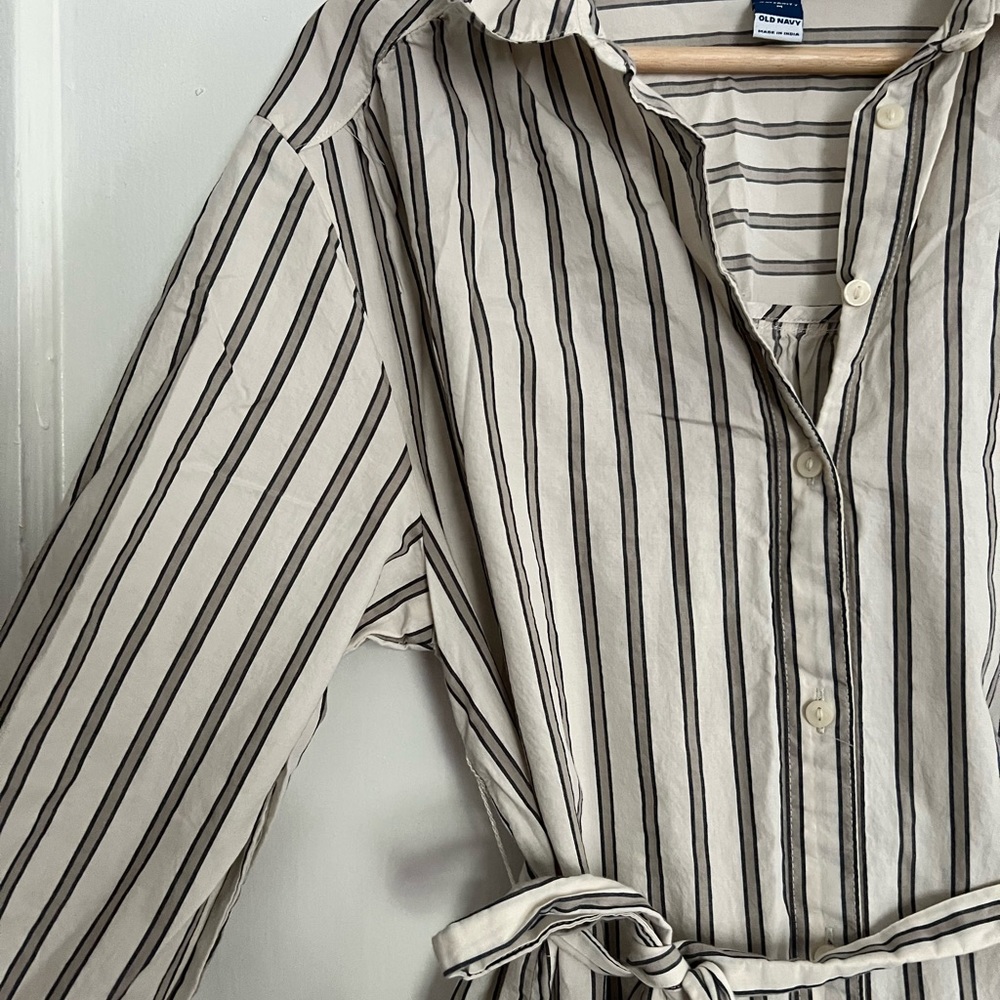 Old Navy Striped Button-Down Maternity Midi Dress